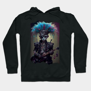 Fantasy Skeleton Pop Punk Kid Pirate Colorful Guitarist Musician Hoodie